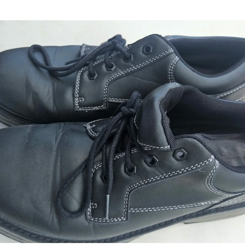 George Mens‎ Oxford Shoes Size 12 Black Synthetic Contrast Stitch MGE22EZ005